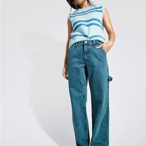 NWT asos design blue green dad jeans